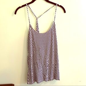 Black and white geometric tank top